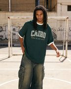 Cairo Ringer Tee Green x White