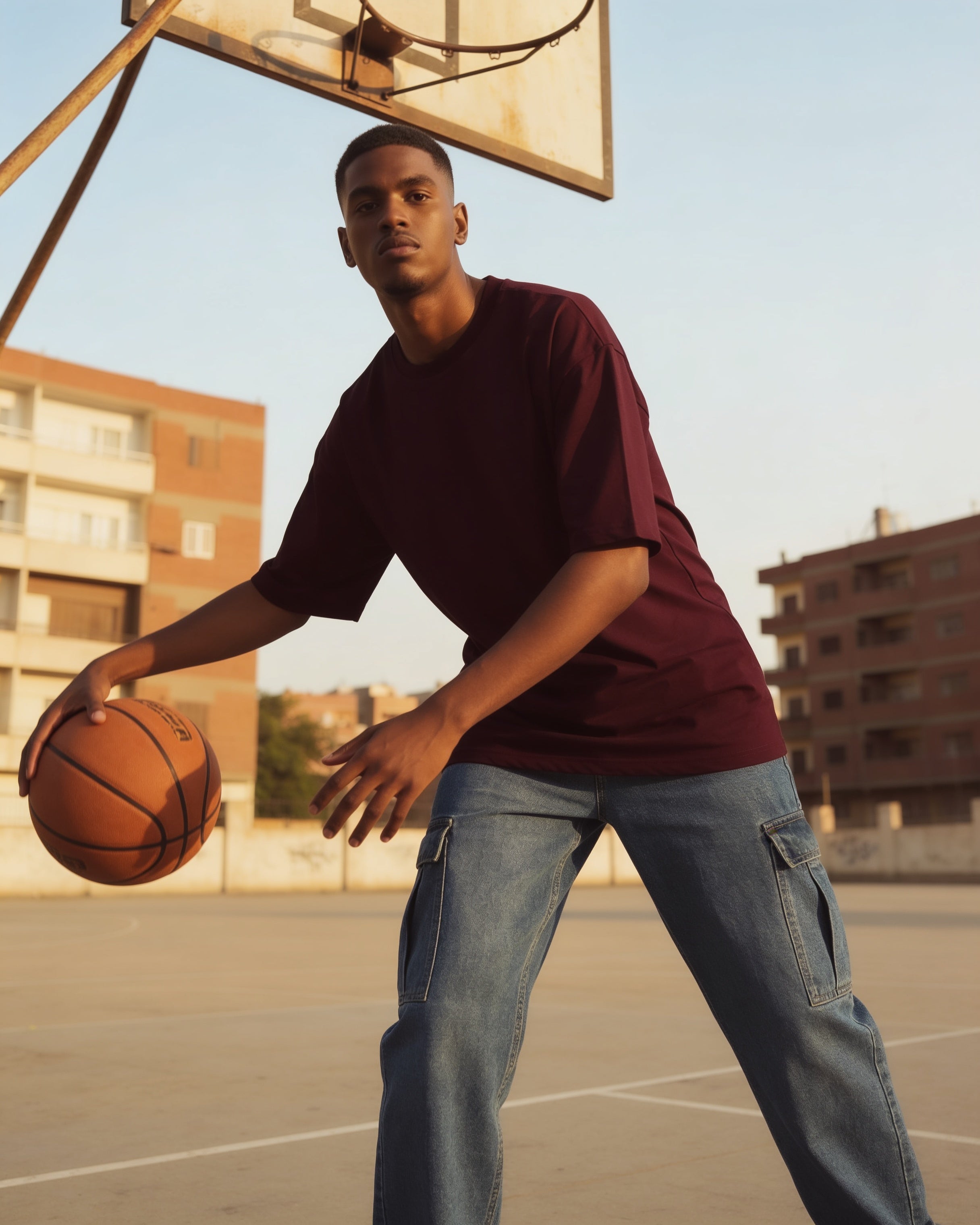 Basic Burgundy Oversized Tee