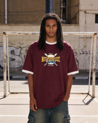 Baseball Ringer Tee Burgundy x White