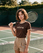 Diva Ringer Baby Tee - Brown x Beiege