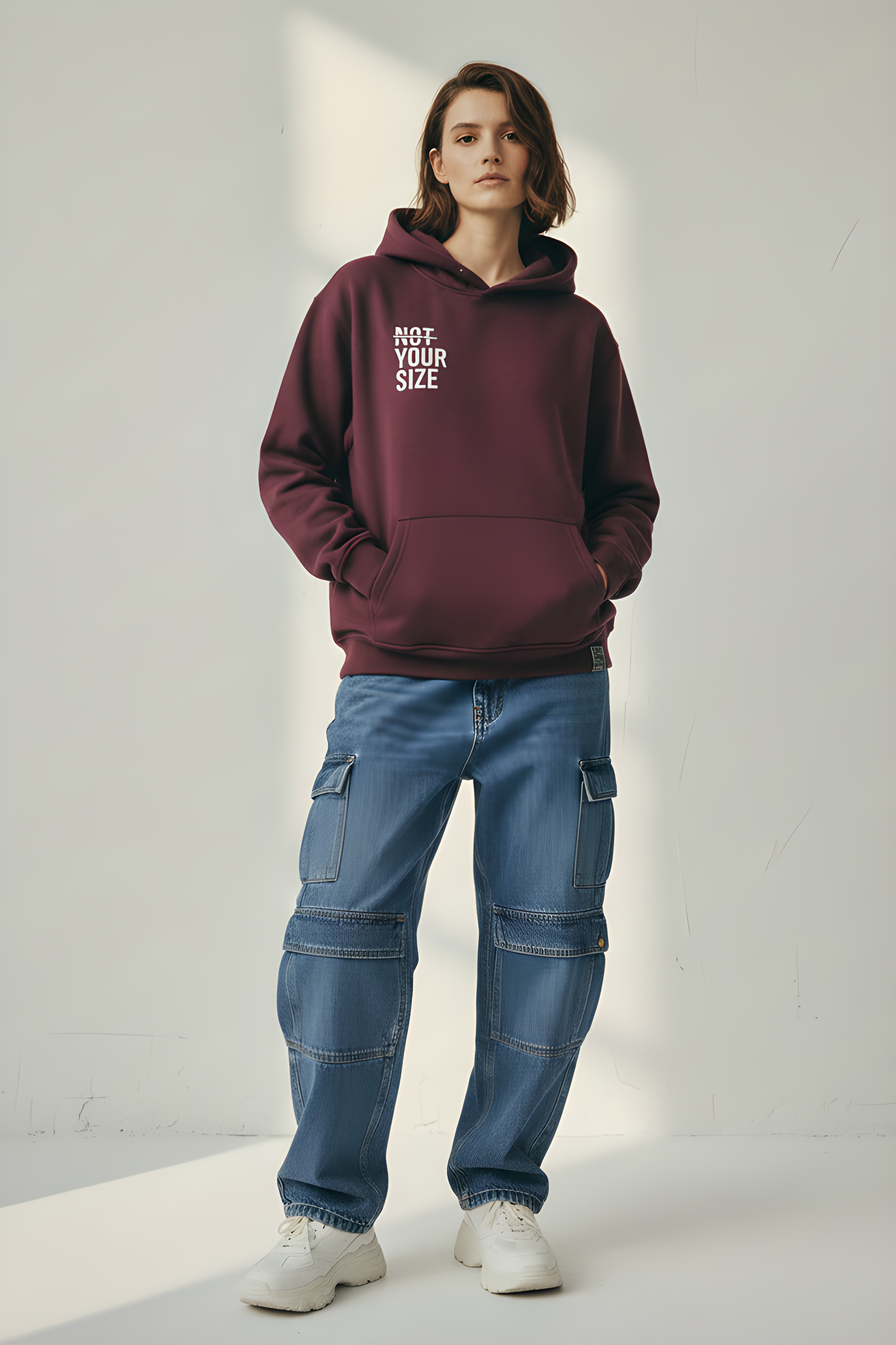 Not Your Size Burgundy Oversized Hoodie | Unisex